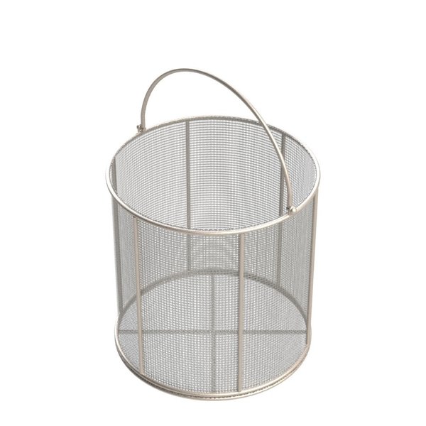 Anysizebasket Round Wire Mesh Basket: 12Dia. x 12H, 304 SS, 1/4 Rod Frame, Mesh: 4 x .063 TMT-120RND120-C04S